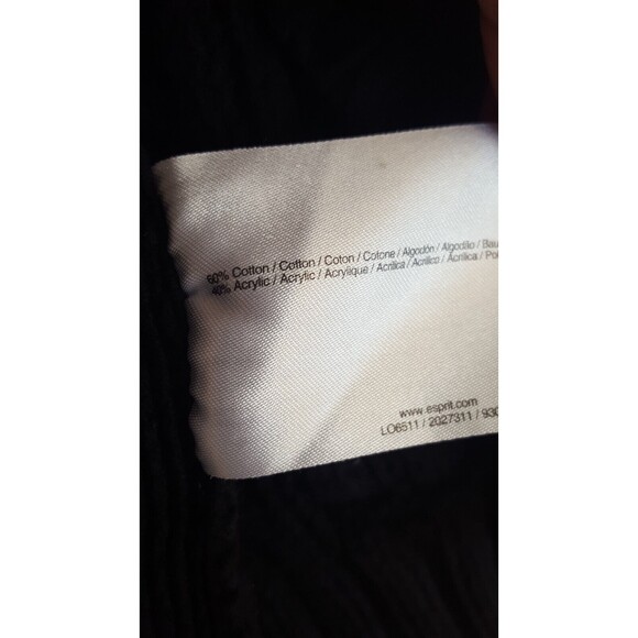 EDC by Esprit crop Cardigan Black Bulky Cotton Cabled, Hooded, size Medium - Picture 8 of 12